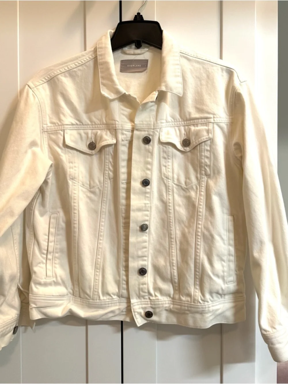 Everlane Off White Denim Jean Jacket Size M - Picture 1 of 8